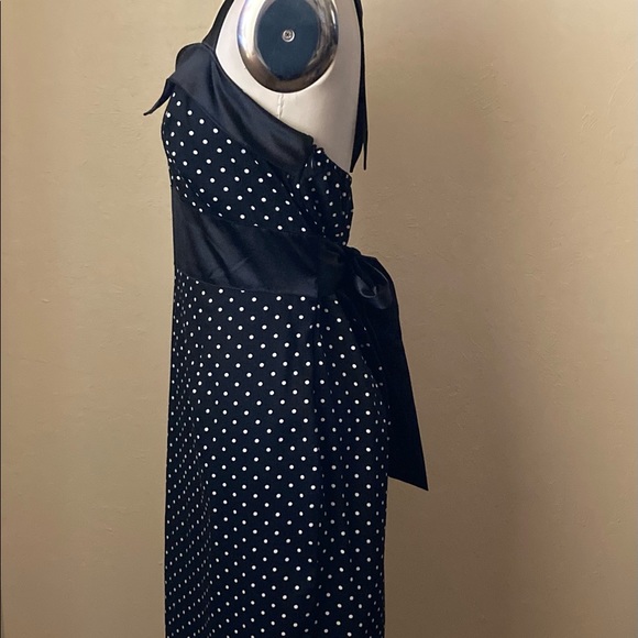 Grace Karin Women’s  Dress Black White Polka Dot Halter Retro Swing Size 14 NWOT - Picture 5 of 10